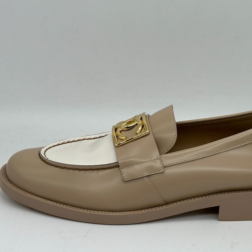 CHANEL 23B Two Tone Calfskin Leather CC Logo Loafers Flat Shoes - Picture 3 of 16